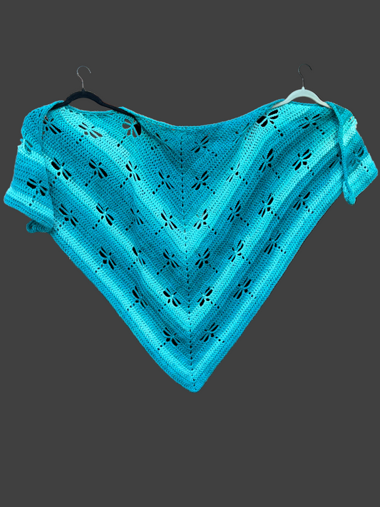 Dragonfly Diagonal shawl